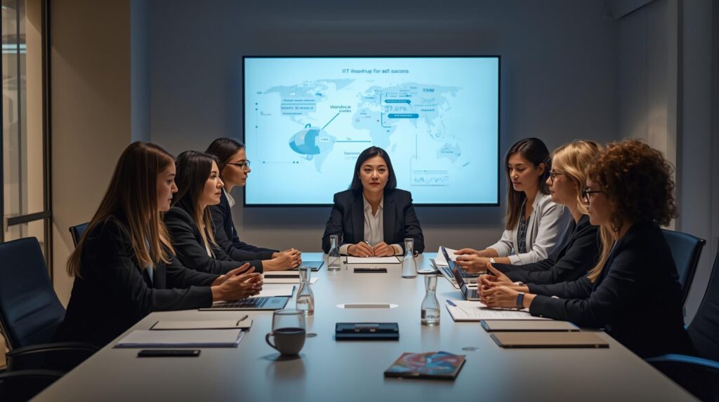 “Business leaders discussing IT roadmap for 2025 success”